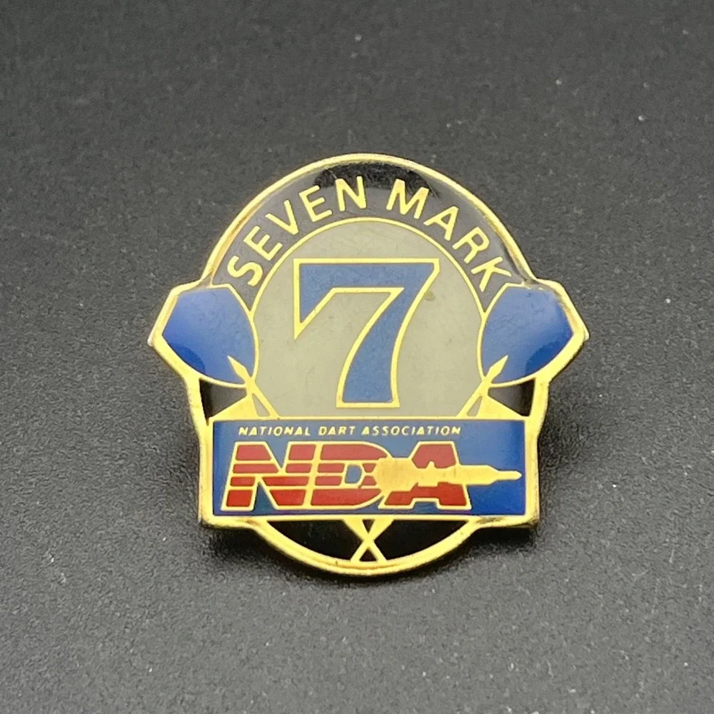 National Dart Association NDA 7 Seven Mark Lapel Hat‎ Pin